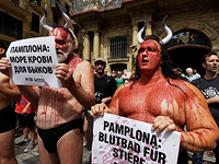 Активисты PETA. Памплона, 5 июля 2016 года Активисты PETA. Памплона, 5 июля 2016 года