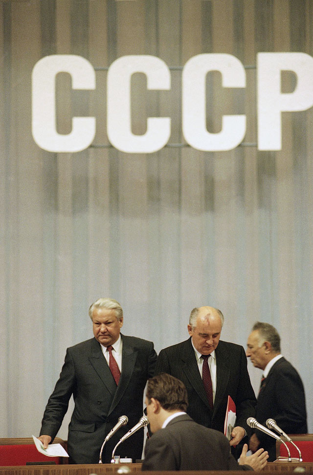 С Борисом Ельциным, 1991 год
