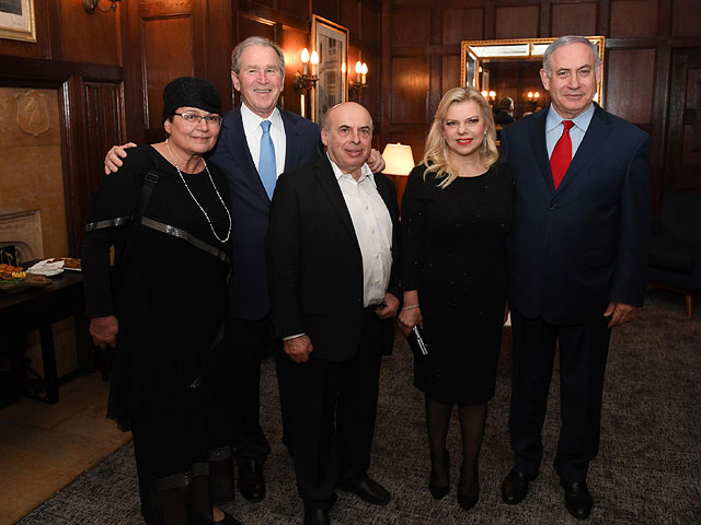 Джордж Буш, Натан Щаранский, Сара  и Биньямин Нетаниягу в Нью-Йорке. 7 марта 2018 года