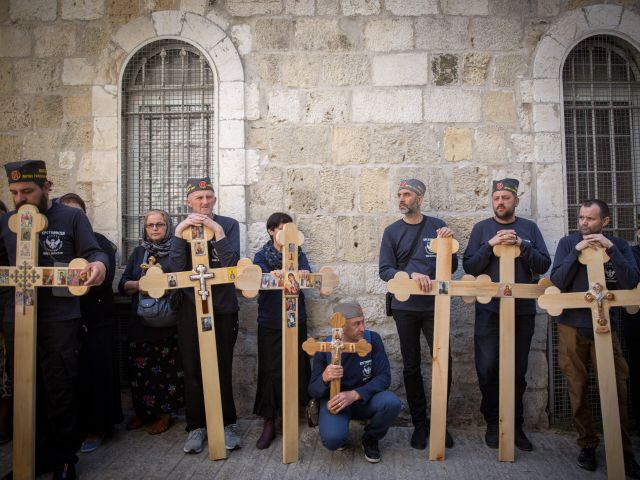 Страстная пятница на крестном пути Иисуса. Иерусалим, 6 апреля 2018 года