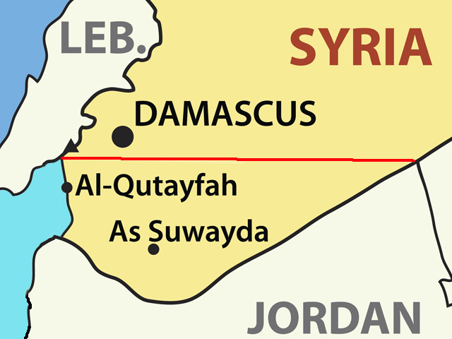 Предполагаемая граница "южной автономии" в Сирии