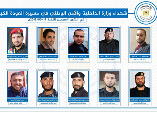 МВД Газы: среди "шахидов великого шествия" 10 наших сотрудников  