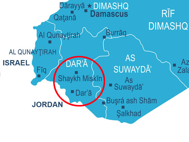 Провинция Дараа на карте Сирии