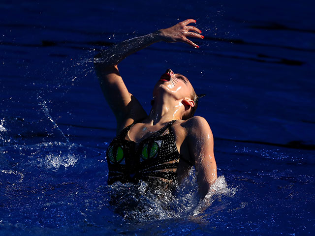 Соревнование по синхронному плаванию на чемпионате Европы