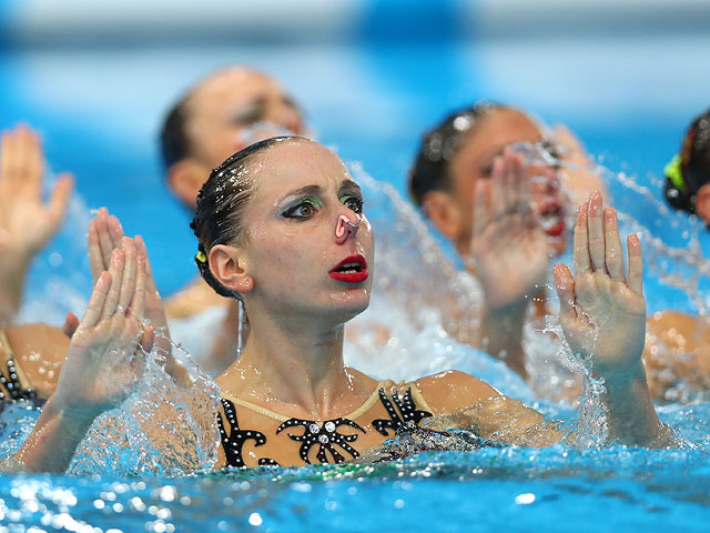 Соревнование по синхронному плаванию на чемпионате Европы