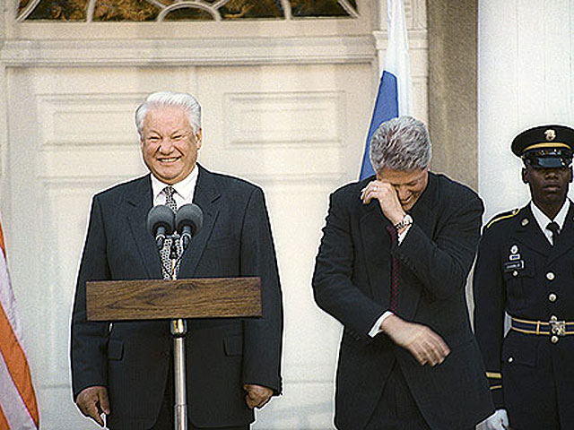 Борис Ельцин и Билл Клинтон, 1995 год 