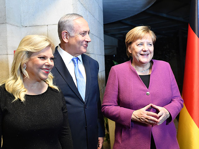 Сара и Биньямин Нетаниягу с Ангелой Меркель в Иерусалиме, 3 октября 2018 года