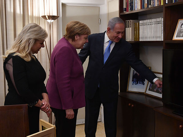Сара и Биньямин Нетаниягу с Ангелой Меркель в Иерусалиме, 3 октября 2018 года