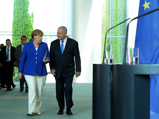 Биньямин Нетаниягу с Ангелой Меркель в Иерусалиме, 3 октября 2018 года