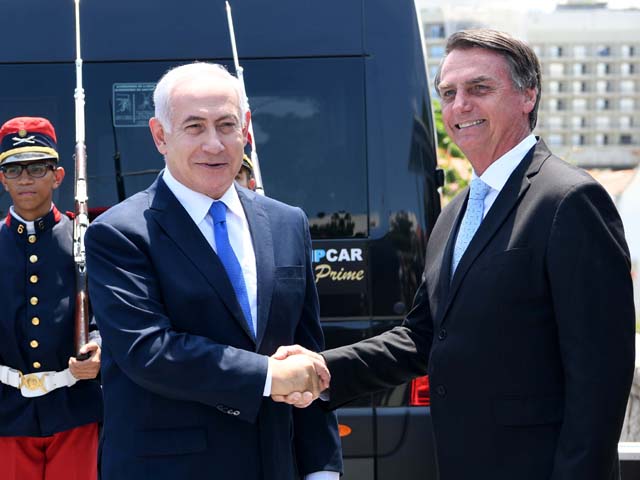 Биньямин Нетаниягу с избранным президентом Бразилии Жаиром Болсонару