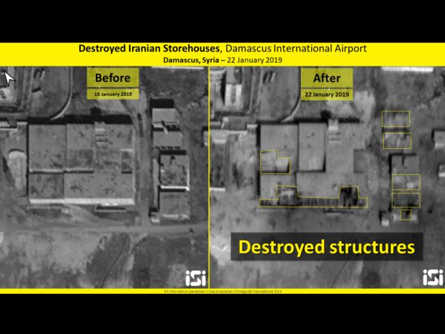 Складские помещения, использовавшие иранскими вооруженными силами на территории международного аэропорта в Дамаске, которые были уничтожены ЦАХАЛом