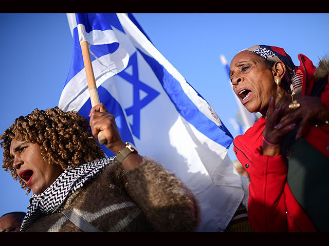 "Антиполицейская" акция протеста эфиопской общины в Тель-Авиве