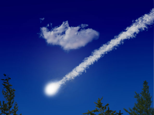 Падение метеорита (иллюстрация) 