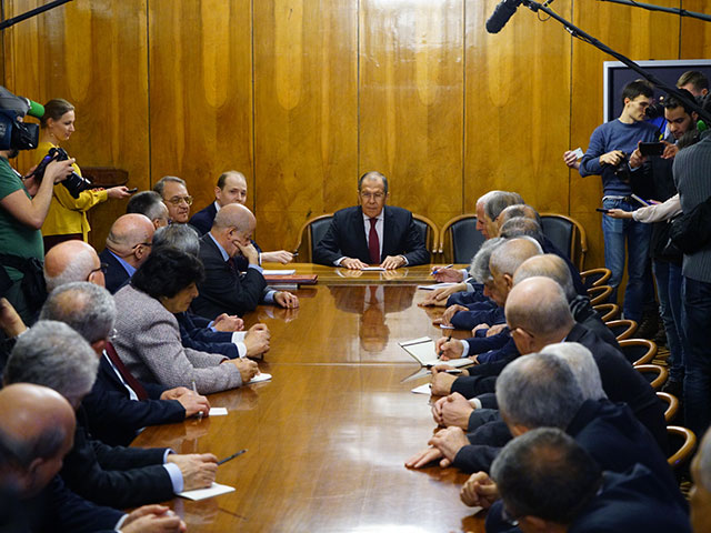  Сергей Лавров на встрече с участниками Межпалестинского диалога. Москва, 12 февраля 2019 года 
