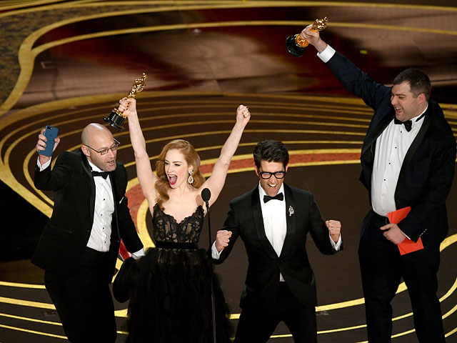 Съемочная группа фильма "Кожа" на вручении  "Оскара". 24 февраля 2019 года