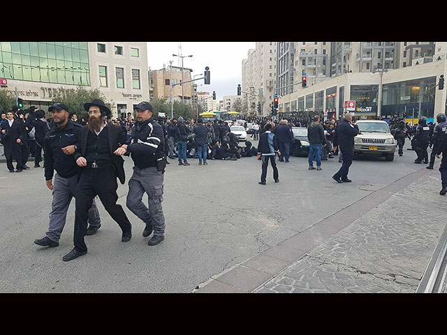 Акция протеста ультраортодоксов в Иерусалиме. Задержаны более 20 человек