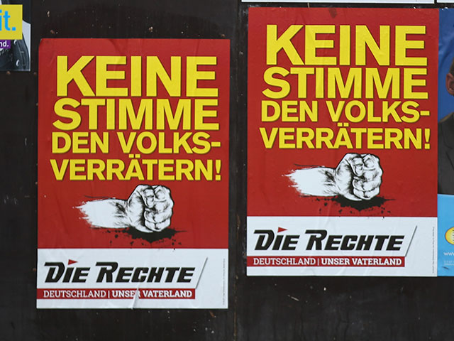 Реклама партии Die Rechte в Гаггенау, 2016 год
