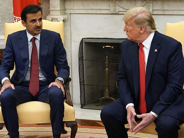 Тамим бин Хамад аль-Тани и Дональд Трамп в Вашингтоне, 9 июля 2019 года