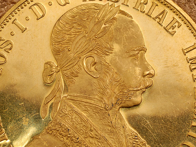 Золотая монета в 4 дуката императора Австро-Венгрии Франца-Иосифа I