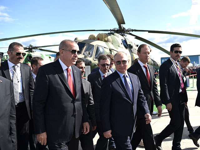 Реджеп Тайип Эрдоган и Владимир Путин в Москве, август 2019 года