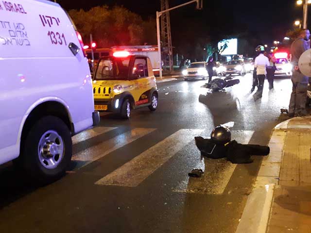 В результате ДТП в Тель-Авиве тяжело пострадал мотоциклист