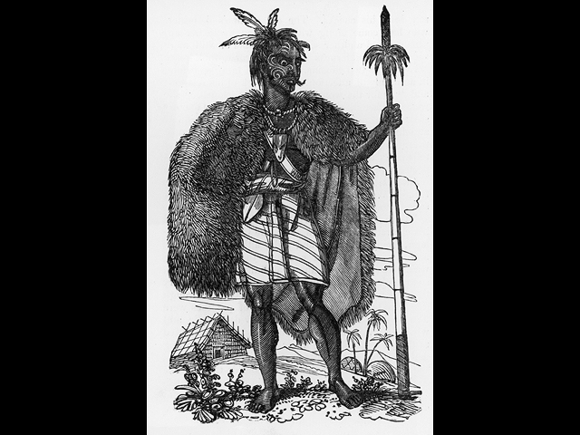 Вождь маори Тоои в костюме, 1818 год