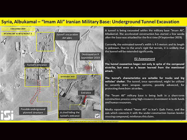 Позиции проиранских милиций в районе Аль-Букамаль (архивный спутниковый снимок)