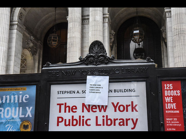 Нью-Йоркская публичная библиотека закрыта до особого распоряжения. 15 марта 2020 года