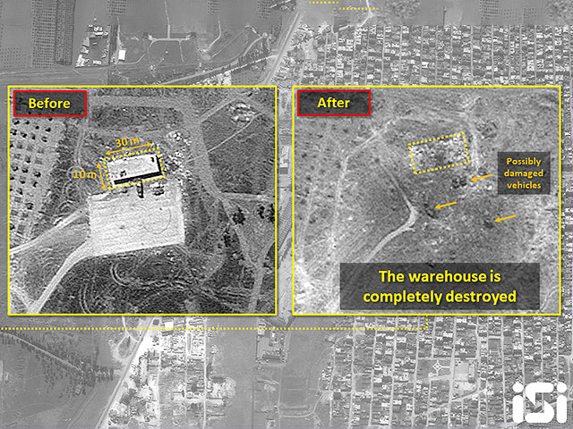 Компания ImageSat опубликовала спутниковый снимок уничтоженного оружейного склада "Хизбаллы" в Сирии