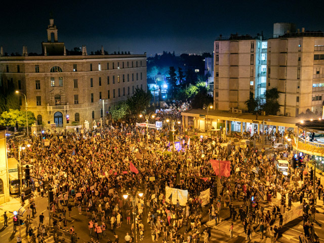 Акция протеста в Иерусалиме. 23 июля 2020 года