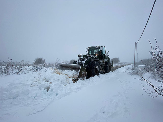 Снегопад во время зимней бури в Израиле. Фоторепортаж