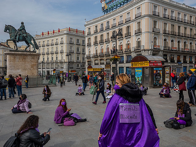 Акция феминисток в Мадриде. 8 марта 2021 года