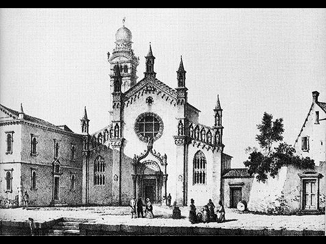 Церковь Мадонна дель-Орто на гравюре ХIХ века