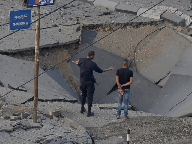 На месте удара по подземной инфраструктуре ХАМАСа в Газе