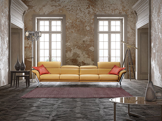 Кожаный диван Nicoletti Extra soft, модель Hani. Цена 24900 шекелей