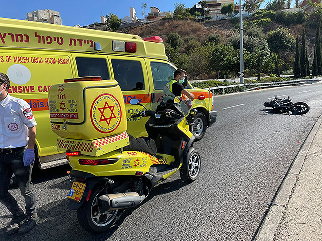 В результате аварии в Хайфе тяжело травмирован мотоциклист