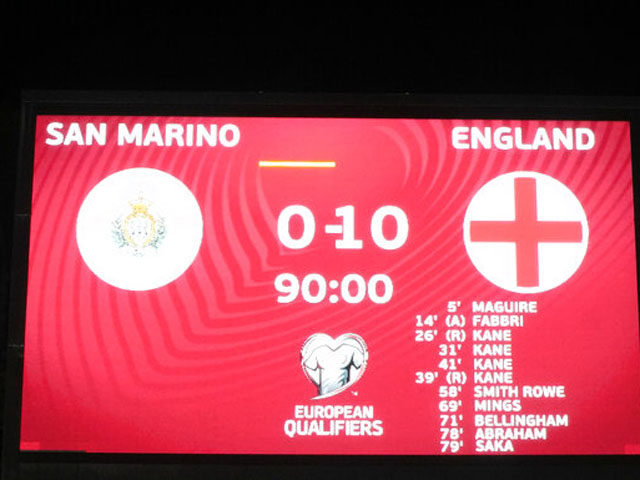 Сан-Марино - Англия 0:10