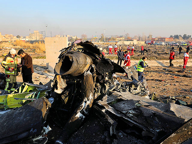 На месте падения украинского самолета. 8 января 2020 года