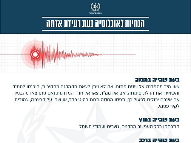 На севере Израиля вновь произошло слабое землетрясение