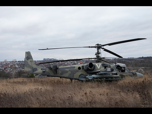 Российский вертолет Ка-52 сбитый в окрестностях Киева, 24 февраля 2022 года