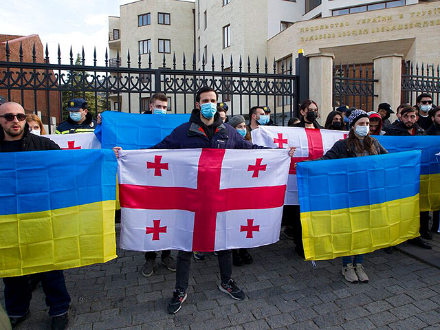 Акция солидарности с народом Украины в Тбилиси, Грузия