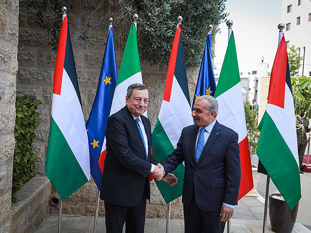 Глава правительства Италии Марио Драги и премьер-министр ПА Мухаммед Штайе