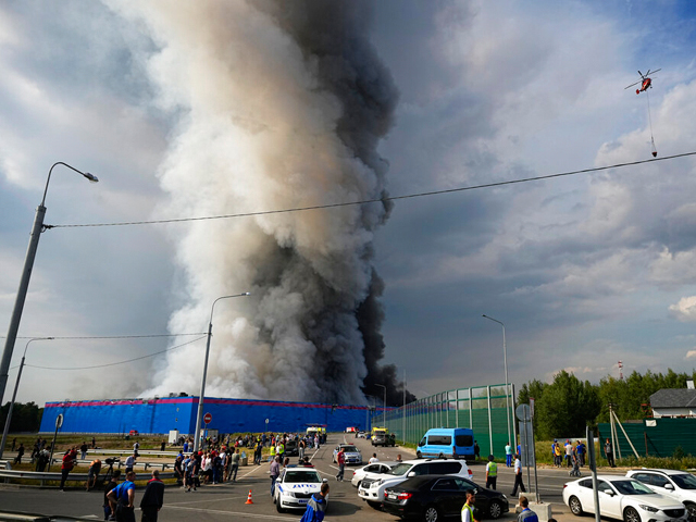 Пожар на складе Ozon в Подмосковье. Фоторепортаж