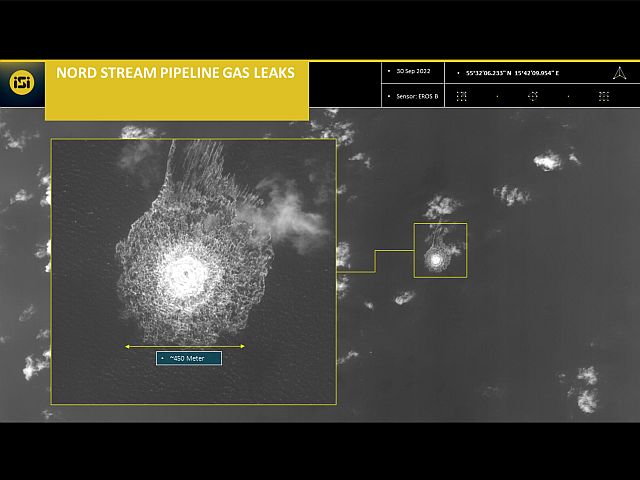 Спутниковые снимки ImageSat иллюстрируют диверсию на "Северном потоке"