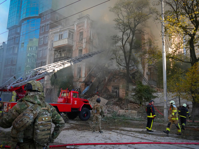 Атака иранских дронов-камикадзе на Киев. Фоторепортаж