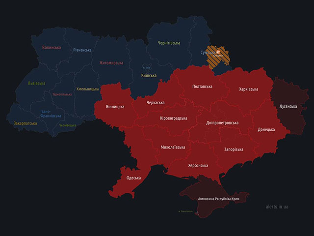 Онлайн карта воздушной тревоги на украине