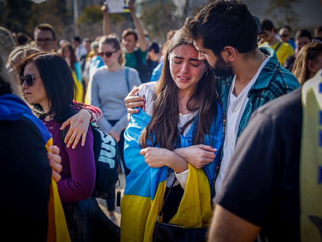 Израильтяне поддержали Украину в первую годовщину полномасштабной войны. Фоторепортаж