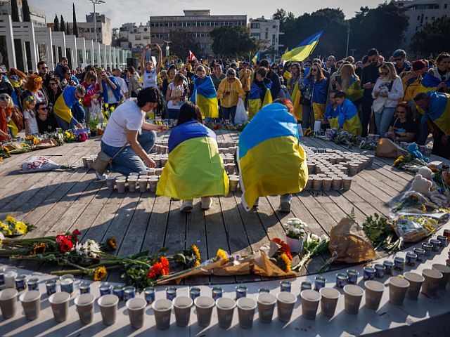 Израильтяне поддержали Украину в первую годовщину полномасштабной войны. Фоторепортаж