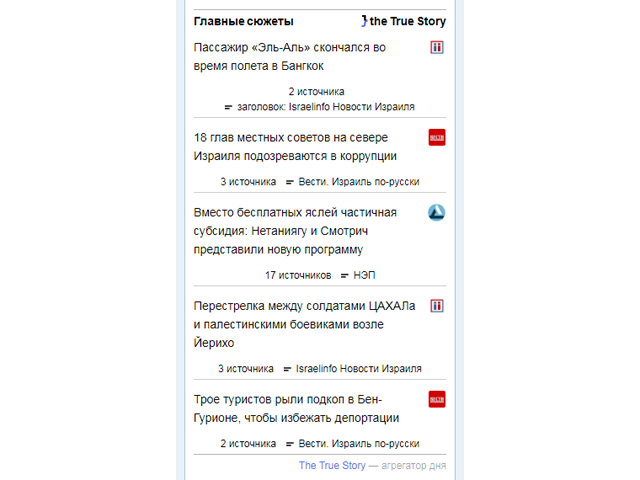 На сайте NEWSru.co.il появились сюжеты The True Story 