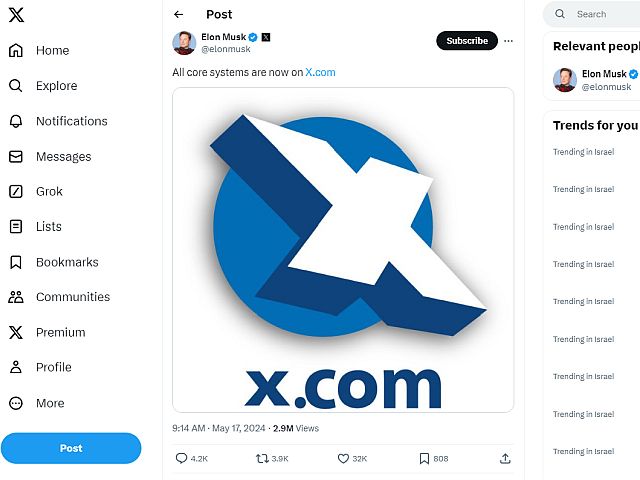 Twitter in the past: the social media platform transitioned to the X.com domain